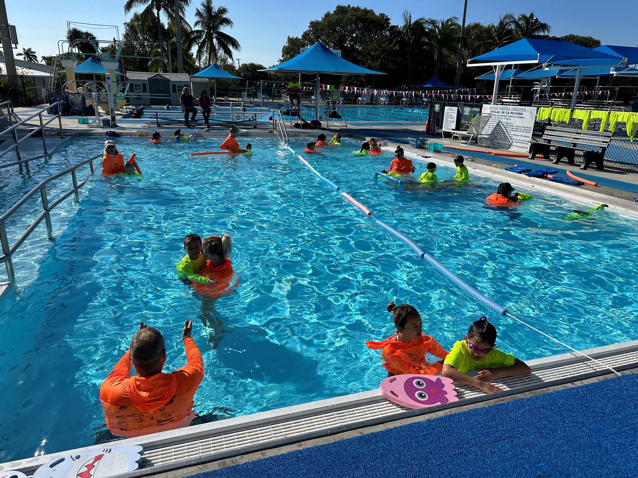 Kids from Keys Kids Swim in the Learn to Swim Pool at Jacobs Aquatic 